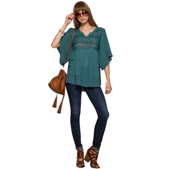 Boho Lace and Crochet Trim Top - Picture 2 of 6